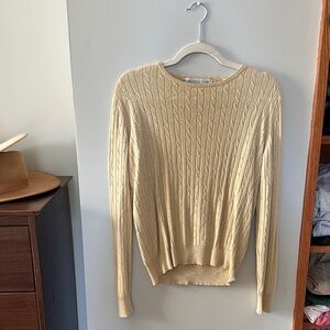 Valerie Stevens Cream Cable Knit Sweater